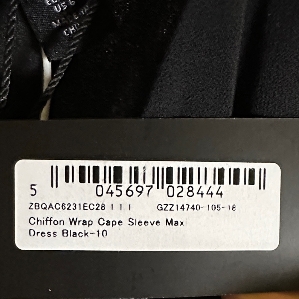 NEW Boohoo Chiffon Black Wrap Cape Sleeve Maxi Dress - Picture 5 of 14